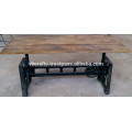 Rough Wood Top Industrial Crank Table